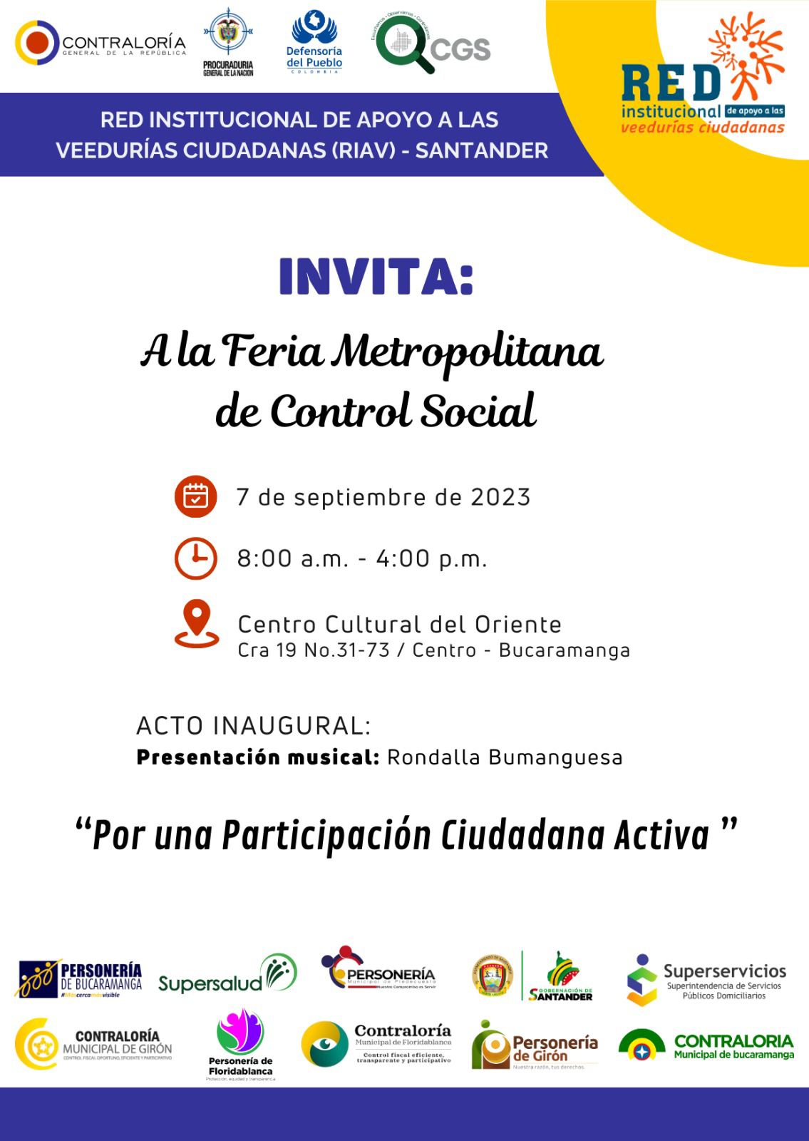 Invitación a la Feria Metropolitana de Control Soc...