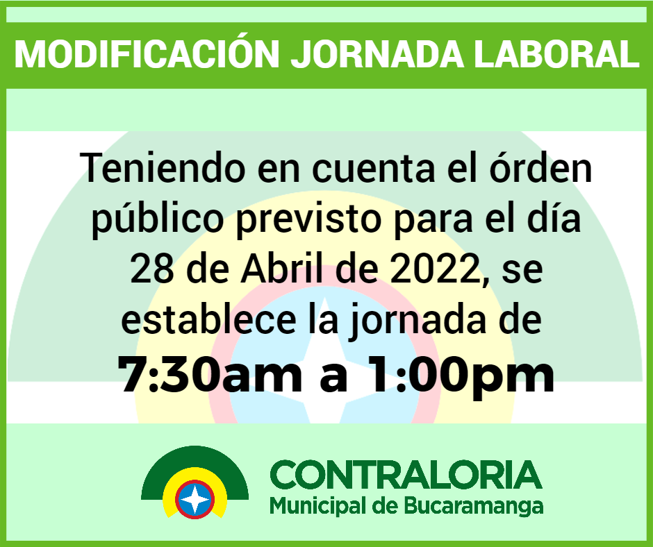 Modificación Jornada Laboral - 28 de Abril de 2022